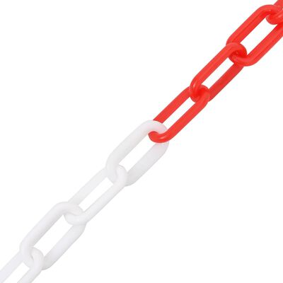 vidaXL Výstražná reťaz červeno-biela 100 m Ø4 mm plastová