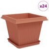 vidaXL Kvetin&aacute;če 24 ks Tehlovo červen&aacute; Plast