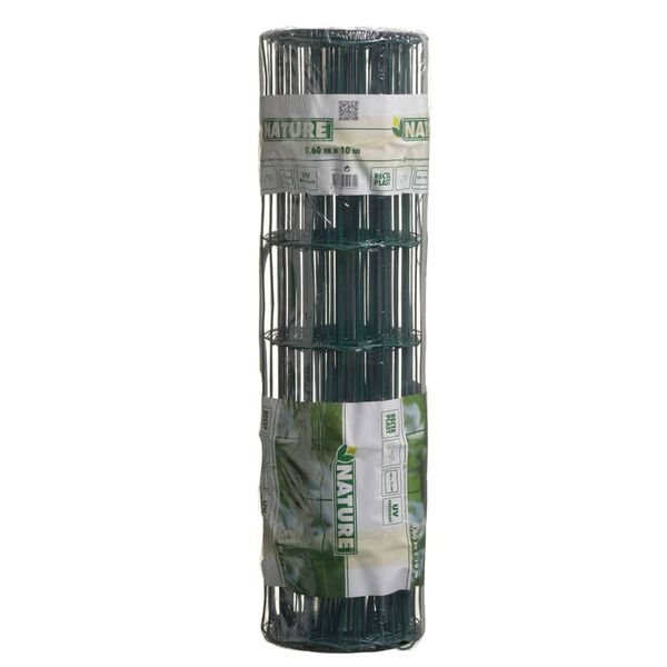 Nature Dr&ocirc;tov&eacute; pletivo obdĺžnikov&eacute; 0,6x10 m oceľ potiahnut&aacute; plastom zelen&eacute;