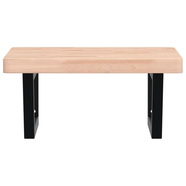 vidaXL Polica pod um&yacute;vadlo n&aacute;stenn&aacute; oceľ a bukov&yacute; mas&iacute;v