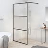 vidaXL Sprchov&aacute; z&aacute;stena 115x195 cm polopriehľadn&eacute; ESG sklo čierna