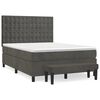 vidaXL Posteľn&yacute; r&aacute;m boxspring s matracom tmavosiv&yacute; 140x200 cm zamat