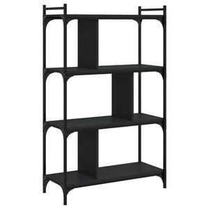 vidaXL Knižnica 4-poschodov&aacute; čierna 76x32x123 cm kompozitn&eacute; drevo