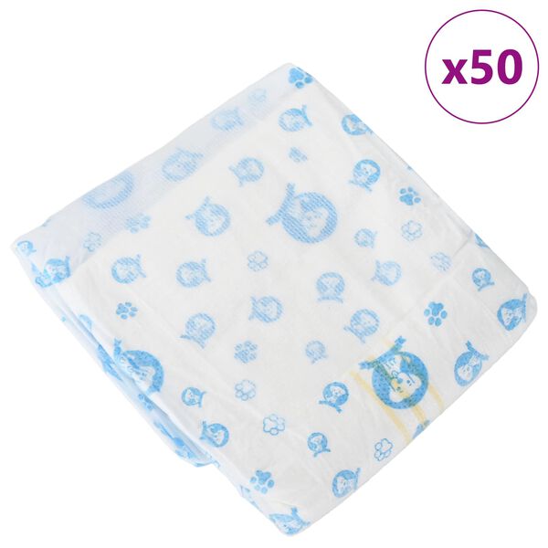 vidaXL Jednorazov&eacute; psie plienky pre samcov 50 pcs Biely XS