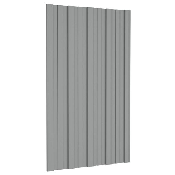 vidaXL Stre&scaron;n&yacute; panel 12 pcs Biely 80 x 45 cm Pozinkovan&aacute; oceľ
