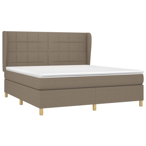 vidaXL Posteľn&yacute; r&aacute;m boxspring s matracom sivohned 160x200 cm l&aacute;tka