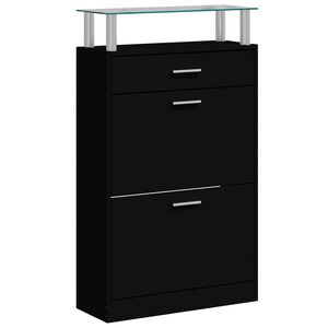 vidaXL Botn&iacute;k čierny 63x24x104 cm spracovan&eacute; drevo