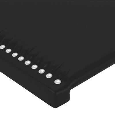 vidaXL Čelo postele s LED čierne 183x16x118/128 cm umelá koža