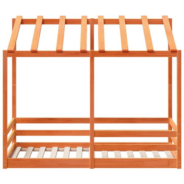 vidaXL Detská posteľ so strechou voskovohnedá 80x160 cm borovic. masív