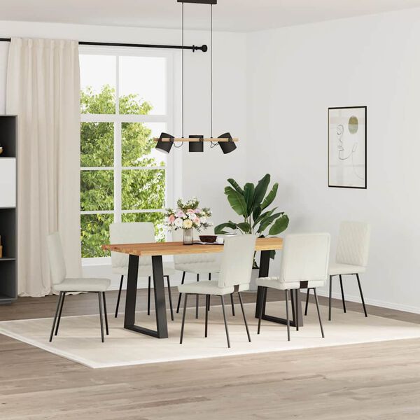 vidaXL Jed&aacute;lensk&eacute; stoličky 6 ks kr&eacute;mov&eacute; zamatov&eacute;