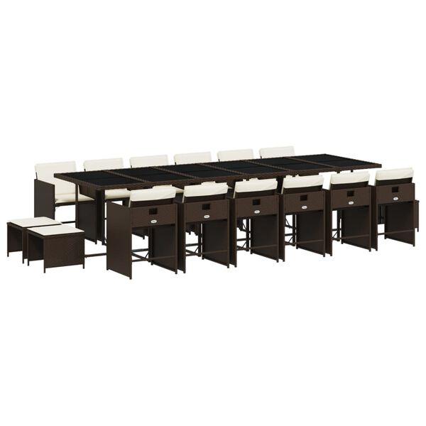 vidaXL 17-dielna z&aacute;hradn&aacute; jed&aacute;lensk&aacute; s&uacute;prava a vank&uacute;&scaron;e hned&aacute; polyratan