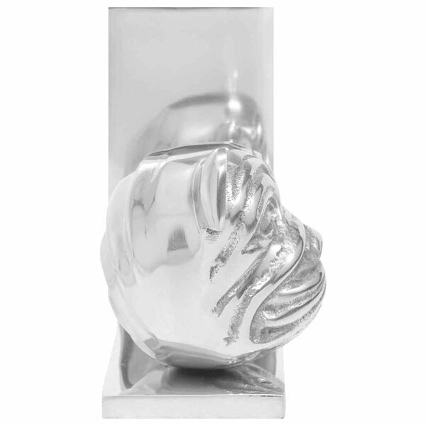 vidaXL Zarážky na knihy 2 pcs Strieborná 8 x 12 x 16.5 cm Hliník