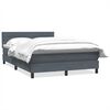 vidaXL Posteľný rám boxspring s matracom tmavosivý 140x210 cm zamat