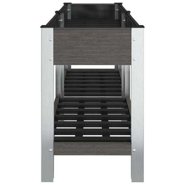 vidaXL Z&aacute;hradn&yacute; z&aacute;hon s policou siv&yacute; 150x50x75 cm WPC