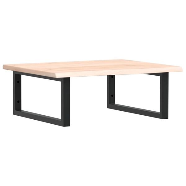 vidaXL Polica pod umývadlo, nástenná, oceľ a dubový masív