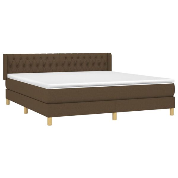 vidaXL Boxspring posteľ s matracom tmavohned&aacute; 180x200 cm l&aacute;tka
