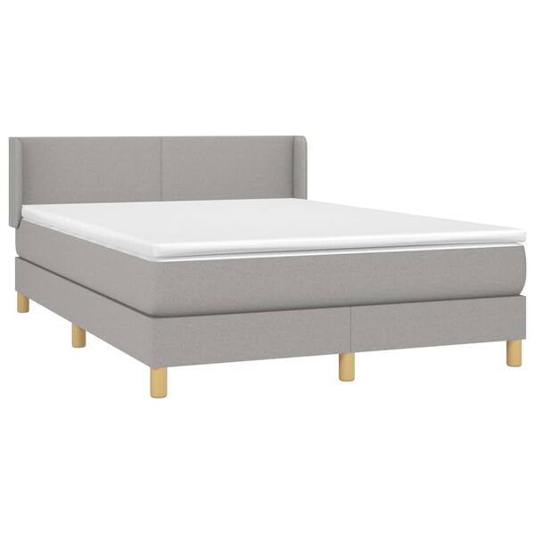 vidaXL Boxspring posteľ s matracom bledosiv&yacute; 140x190 cm l&aacute;tka