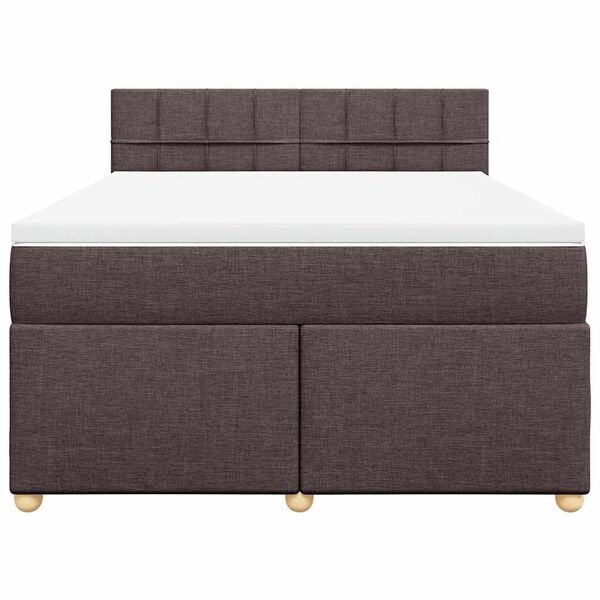 vidaXL Boxspring posteľ s matracom tmavohned&aacute; 140x190 cm l&aacute;tka