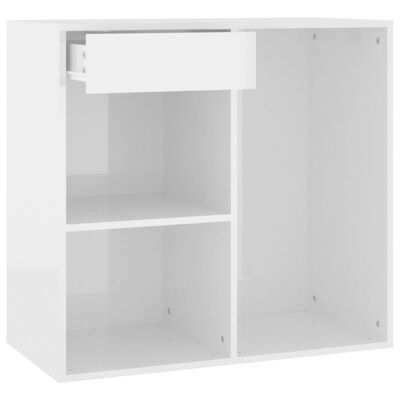 vidaXL Kozmetická skrinka, lesklá biela 80x40x75 cm, kompozitné drevo