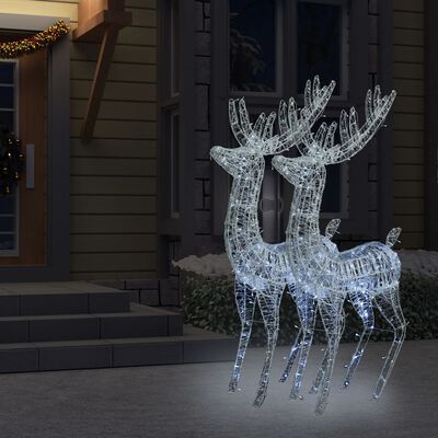 vidaXL XXL Akrylové vianočné soby 250 LED 2 ks 180 cm studené biele
