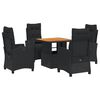 vidaXL 5-dielna z&aacute;hradn&aacute; jed&aacute;lensk&aacute; s&uacute;prava a vank&uacute;&scaron;e čierna polyratan