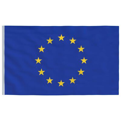 vidaXL Európska vlajka a tyč 5,55 m hliník