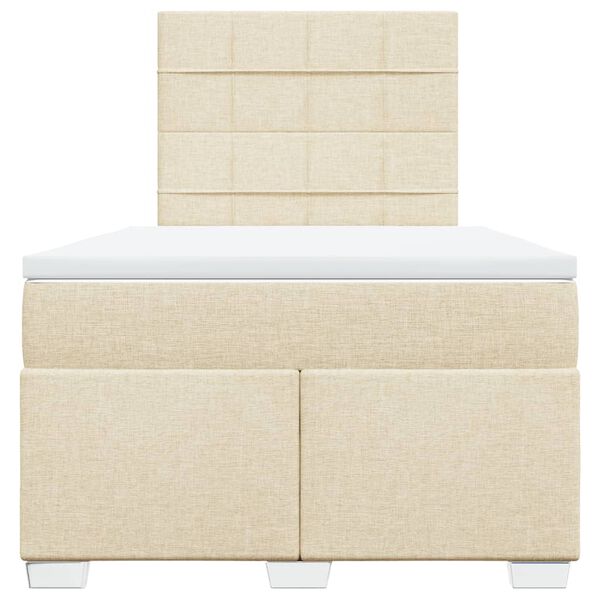 vidaXL Boxspring posteľ s matracom kr&eacute;mov&aacute; 120x190 cm l&aacute;tka