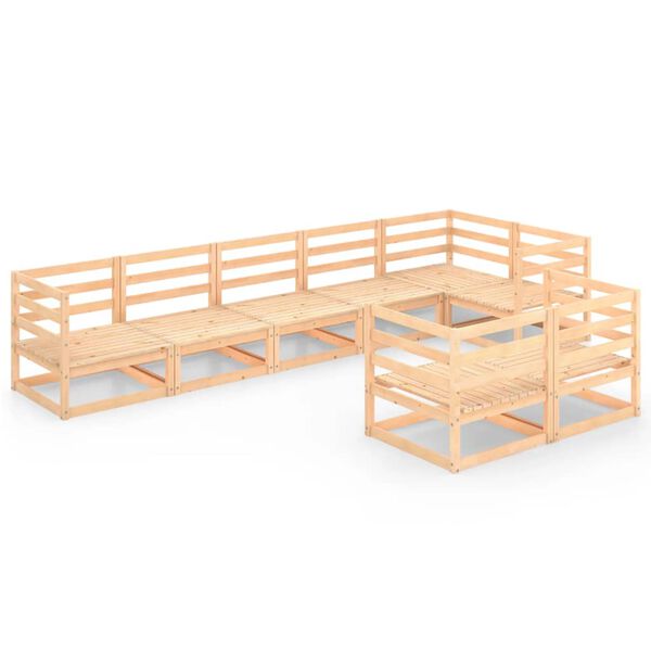 vidaXL 8-dielna z&aacute;hradn&aacute; sedacia s&uacute;prava, borovicov&yacute; mas&iacute;v