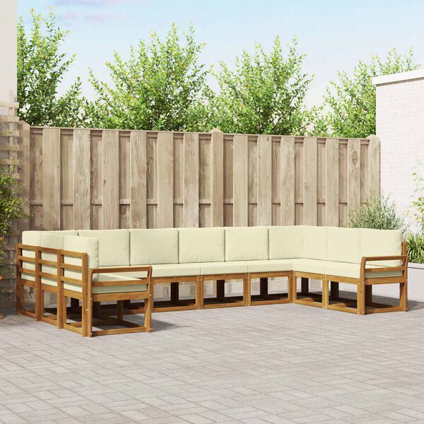 vidaXL Z&aacute;hradn&aacute; s&uacute;prava gaučov s vank&uacute;&scaron;om 10 pcs Pr&iacute;rodn&aacute; a kr&eacute;mov&aacute;