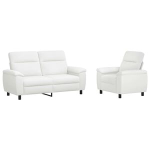 vidaXL Sada pohoviek 2 pcs Biela L&aacute;tka