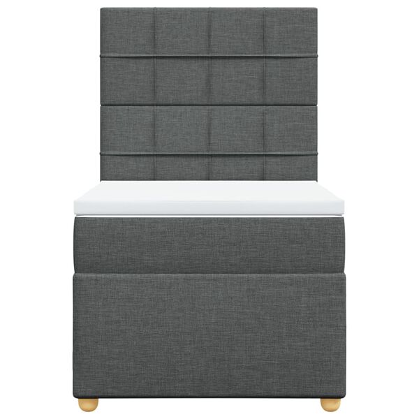 vidaXL Boxspring posteľ s matracom tmavosiv&aacute; 90x190 cm l&aacute;tka