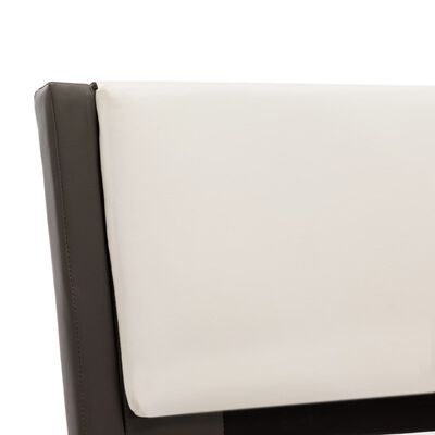 vidaXL Posteľný rám s LED, sivo biely, umelá koža 140x200 cm