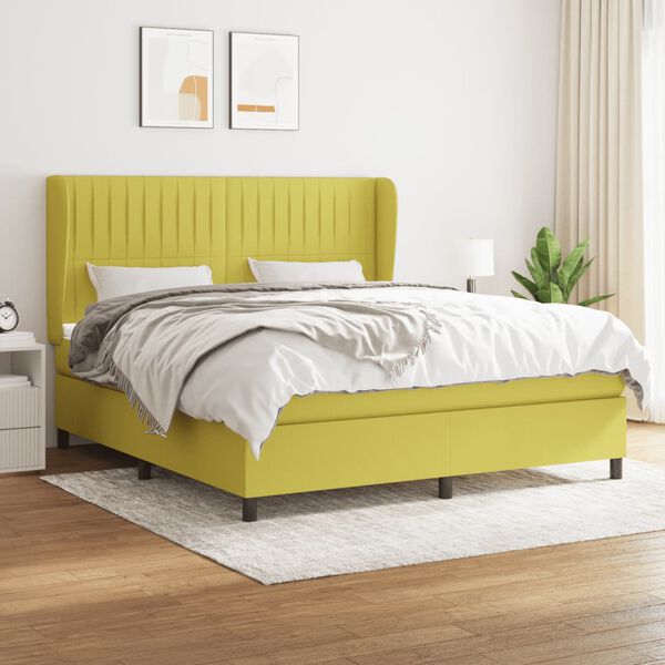 vidaXL Boxspring posteľ s matracom zelen&aacute; 180x200 cm l&aacute;tka