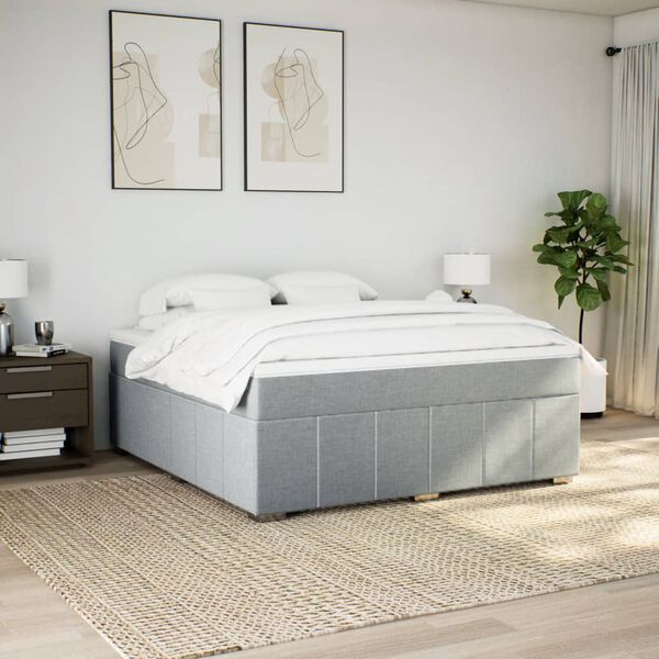 vidaXL Boxspring posteľ s matracom bledosiv&aacute; 180x200 cm l&aacute;tka