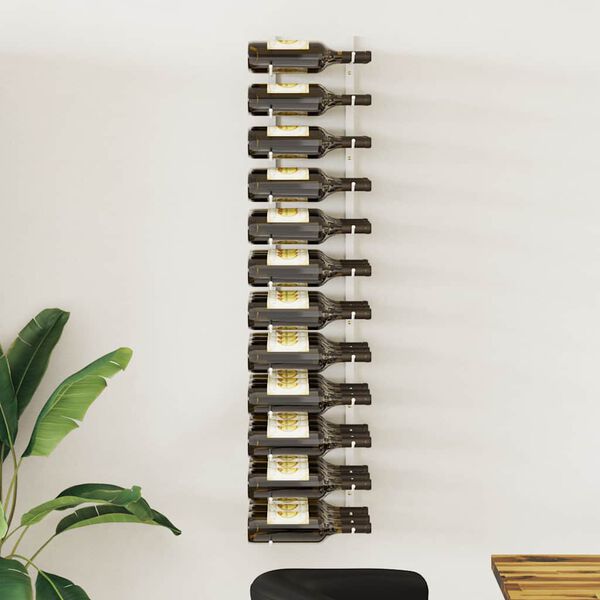 vidaXL N&aacute;stenn&yacute; stojan na v&iacute;no na 36 flia&scaron; biely železn&yacute;