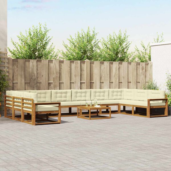 vidaXL Z&aacute;hradn&aacute; s&uacute;prava gaučov s vank&uacute;&scaron;om 11 pcs Pr&iacute;rodn&aacute; a kr&eacute;mov&aacute;