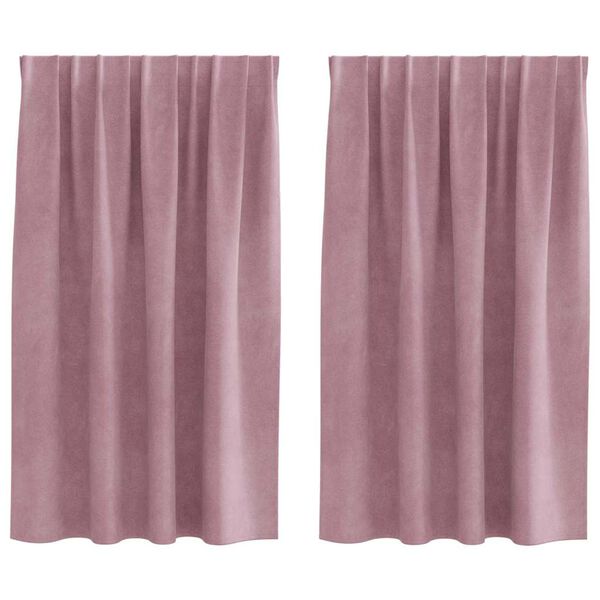 vidaXL Zatemňovacie z&aacute;vesy 2 pcs Tmavo ružov&aacute; 140 x 140 cm Zamat