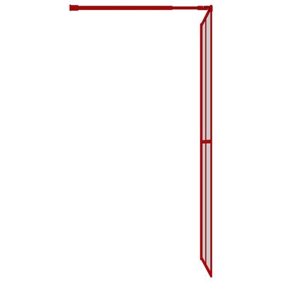 vidaXL Sprchová zástena s priehľadným ESG sklom, červená 80x195 cm