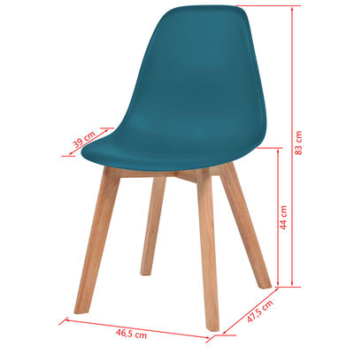 vidaXL Jedálenské stoličky 2 ks, tyrkysové, plast