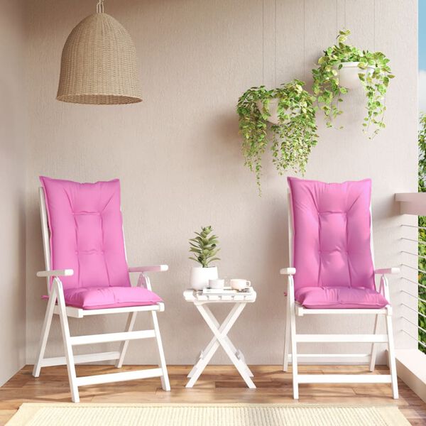 vidaXL Podložky na z&aacute;hradn&eacute; stoličky, vysok&eacute; operadlo 2 ks 120x50x7 cm