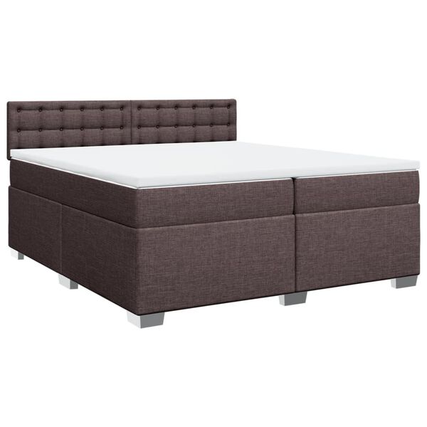 vidaXL Boxspring posteľ s matracom tmavohned&aacute; 200x200 cm l&aacute;tka