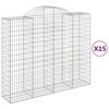 vidaXL Obl&uacute;kov&eacute; gabi&oacute;nov&eacute; ko&scaron;e 15 ks 200x50x160/180 pozinkovan&eacute; železo