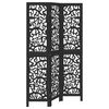 vidaXL Paraván, 3 panely, čierny, masívne drevo paulovnie