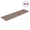 vidaXL Schodové rohože, samolepiace, 15 ks, 76x20 cm, svetlohnedé, obdĺžnikové