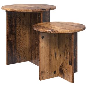 vidaXL Sada pr&iacute;ručn&yacute;ch stol&iacute;kov 2 ks Star&eacute; drevo &Oslash; 45 x 45 cm