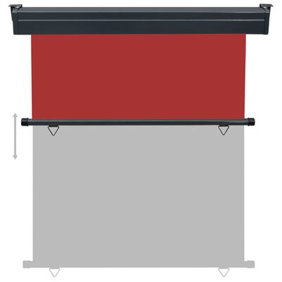 vidaXL Bočná markíza na balkón 160x250 cm, červená