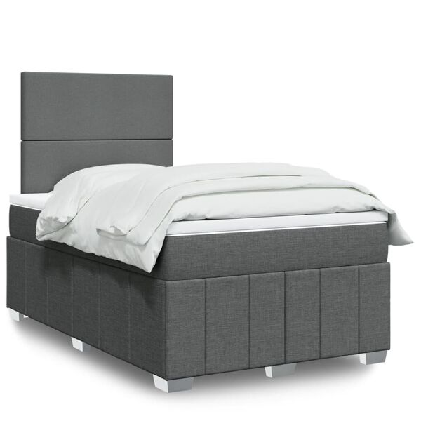 vidaXL Boxspring posteľ s matracom tmavosiv&yacute; 120x200 cm l&aacute;tka