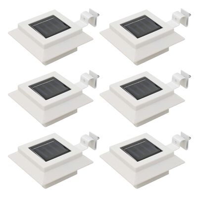 vidaXL Vonkajšie solárne svietidlá 6 ks biele 12 cm LED štvorcové