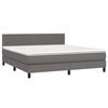 vidaXL Boxspring posteľ s matracom siv&aacute; 180x200 cm umel&aacute; koža