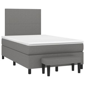 vidaXL Boxspring posteľ s matracom, tmavosiv&aacute; 120x190 cm, l&aacute;tka